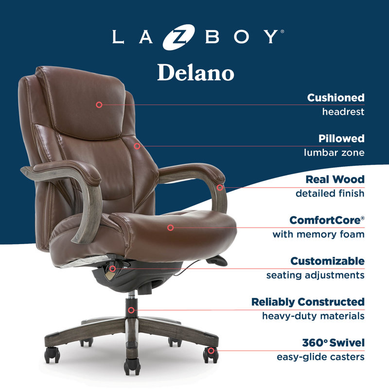 La-Z-Boy Delano Big & Tall Executive Office Chair, Ergonomic